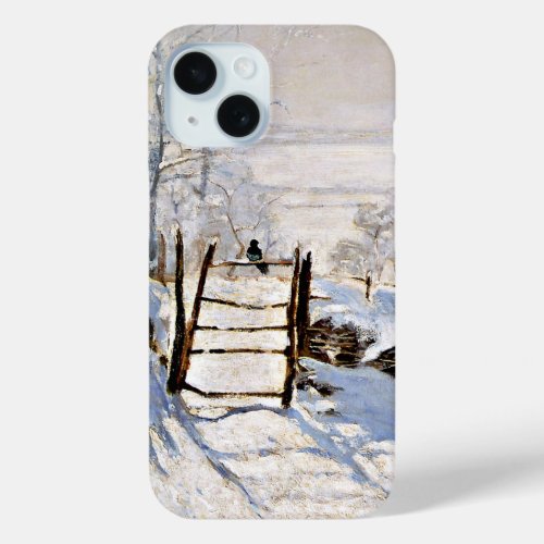 Monet The Magpie famous painting iPhone 15 Case