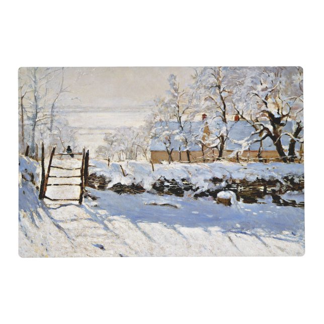 Monet - The Magpie, famous painting, Placemat (Front)