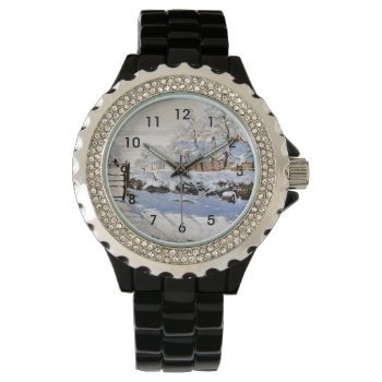 Monet - The Magpie  Famous Painting Watch by Virginia5050 at Zazzle