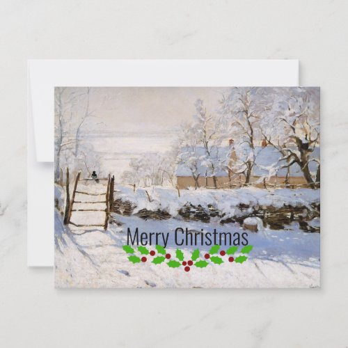 Monet _ The Magpie Merry Christmas Postcard