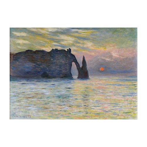 Monet _ The Manneport Cliff at Etretat Sunset Acrylic Print