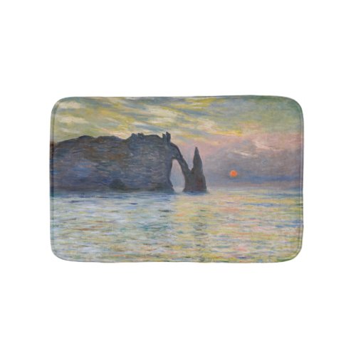 Monet _ The Manneport Cliff at Etretat Sunset Bath Mat