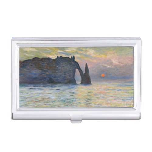 Monet _ The Manneport Cliff at Etretat Sunset Business Card Case