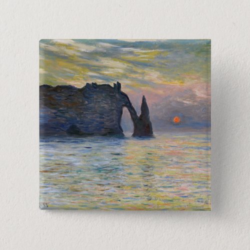 Monet _ The Manneport Cliff at Etretat Sunset Button