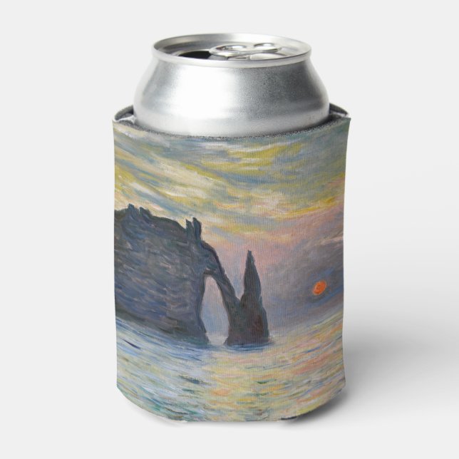 Monet - The Manneport, Cliff at Etretat, Sunset Can Cooler (Can Front)