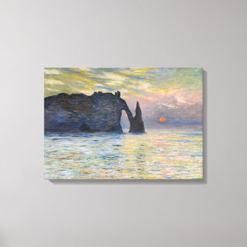 Monet _ The Manneport Cliff at Etretat Sunset Canvas Print