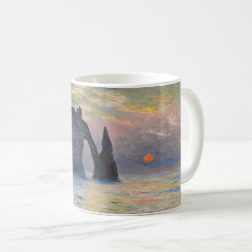 Monet _ The Manneport Cliff at Etretat Sunset Coffee Mug