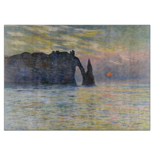 Monet _ The Manneport Cliff at Etretat Sunset Cutting Board