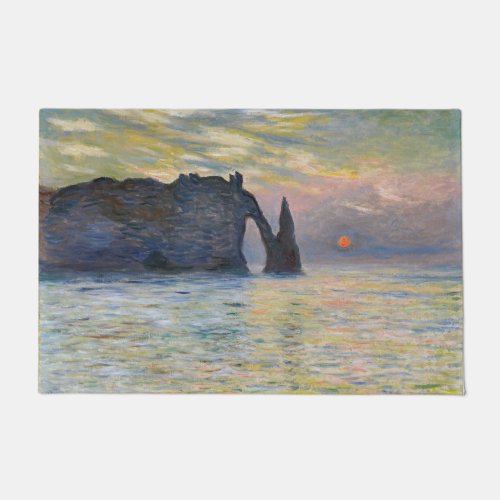 Monet _ The Manneport Cliff at Etretat Sunset Doormat