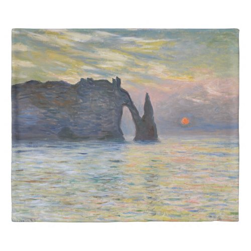 Monet _ The Manneport Cliff at Etretat Sunset Duvet Cover