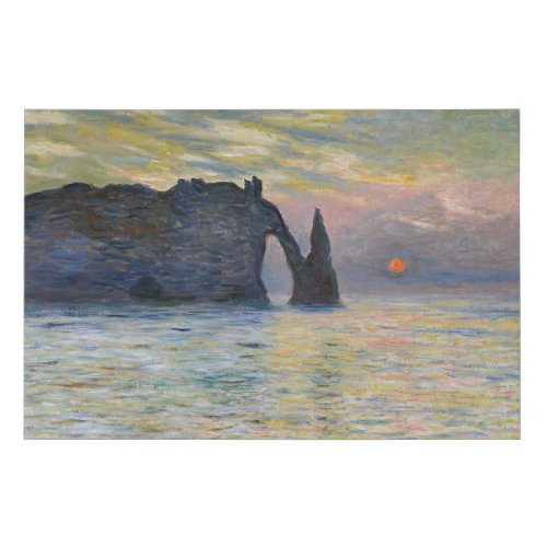 Monet _ The Manneport Cliff at Etretat Sunset Faux Canvas Print