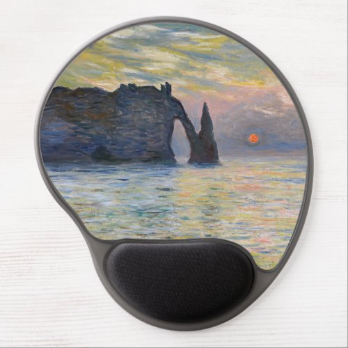 Monet _ The Manneport Cliff at Etretat Sunset Gel Mouse Pad