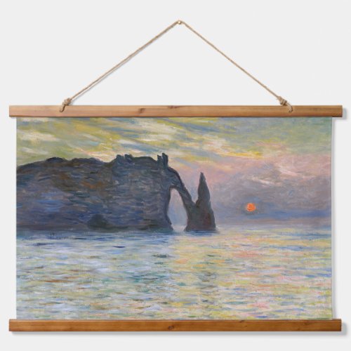 Monet _ The Manneport Cliff at Etretat Sunset Hanging Tapestry