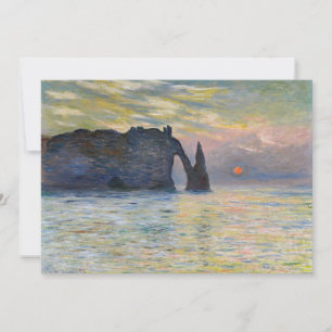 Monet - The Manneport, Cliff at Etretat, Sunset Invitation