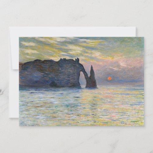 Monet _ The Manneport Cliff at Etretat Sunset Invitation