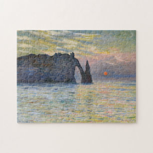 Monet - The Manneport, Cliff at Etretat, Sunset Jigsaw Puzzle