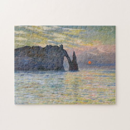 Monet _ The Manneport Cliff at Etretat Sunset Jigsaw Puzzle