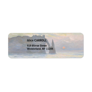 Monet - The Manneport, Cliff at Etretat, Sunset Label