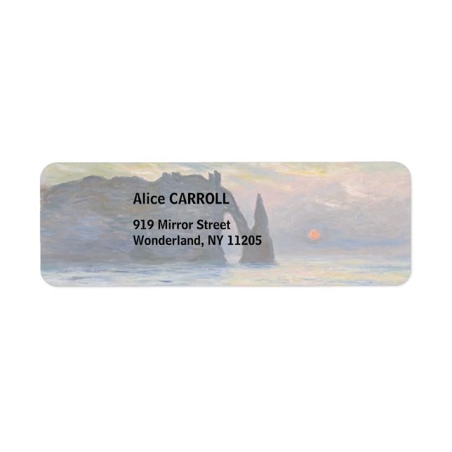 Monet - The Manneport, Cliff at Etretat, Sunset Label (Front)