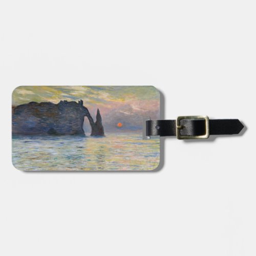 Monet _ The Manneport Cliff at Etretat Sunset Luggage Tag