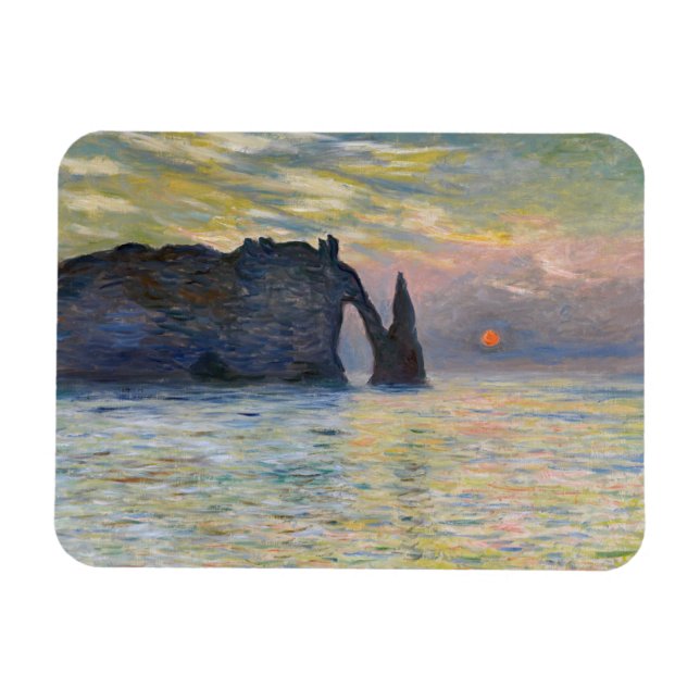 Monet - The Manneport, Cliff at Etretat, Sunset Magnet (Horizontal)