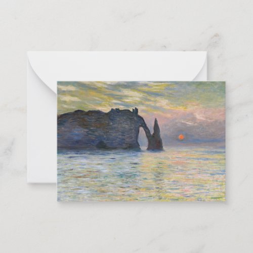 Monet _ The Manneport Cliff at Etretat Sunset Note Card