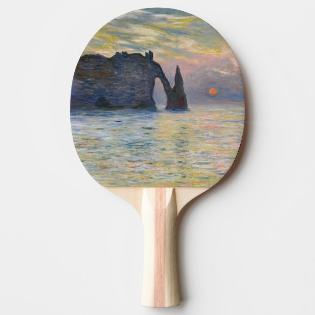 Monet - The Manneport, Cliff at Etretat, Sunset Ping Pong Paddle (Front)