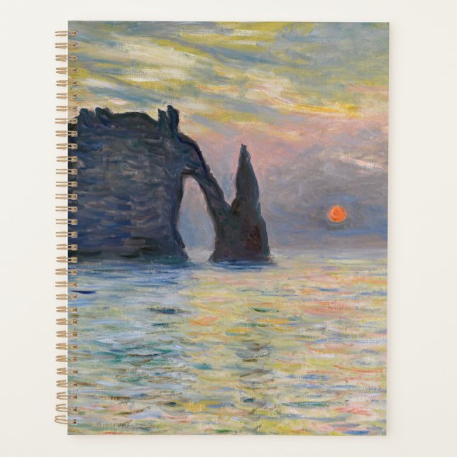 Monet - The Manneport, Cliff at Etretat, Sunset Planner (Front)