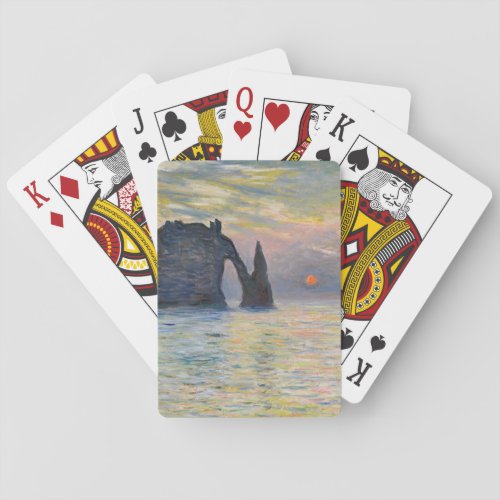 Monet _ The Manneport Cliff at Etretat Sunset Playing Cards