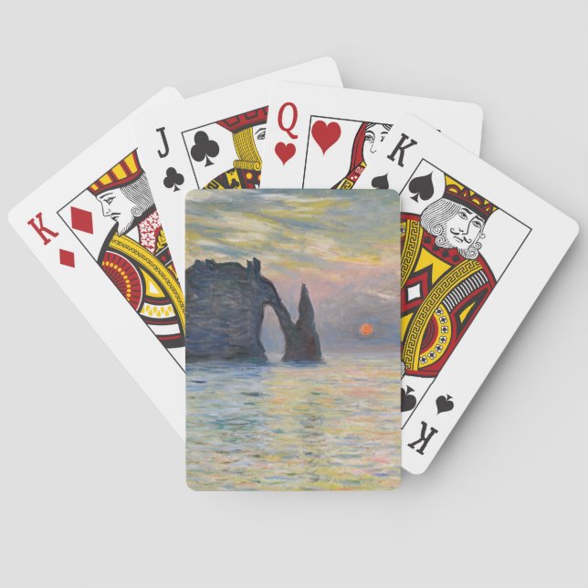 Monet - The Manneport, Cliff at Etretat, Sunset Poker Cards (Back)