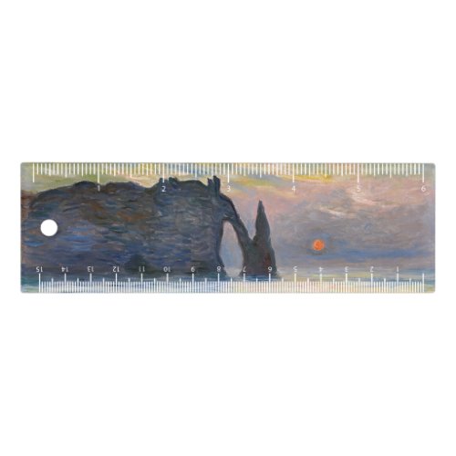 Monet _ The Manneport Cliff at Etretat Sunset Ruler