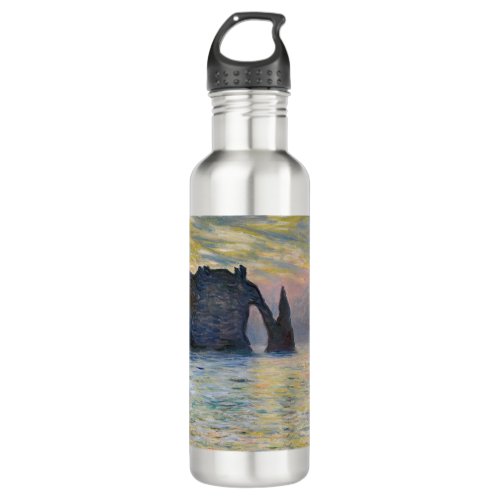 Monet _ The Manneport Cliff at Etretat Sunset Stainless Steel Water Bottle