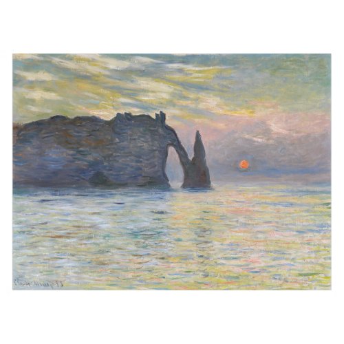 Monet _ The Manneport Cliff at Etretat Sunset Tablecloth