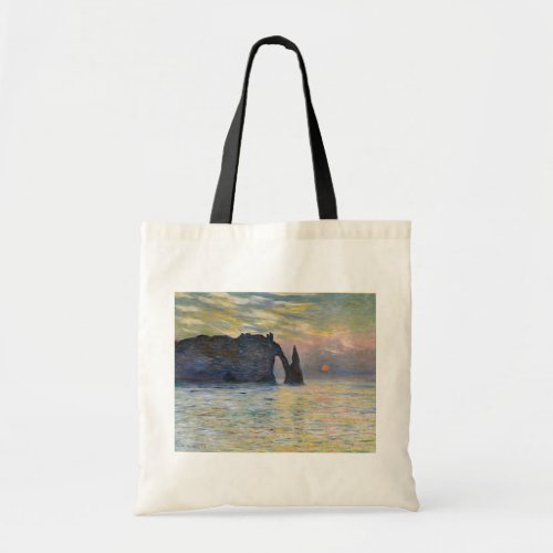 Monet _ The Manneport Cliff at Etretat Sunset Tote Bag