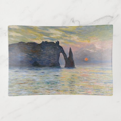 Monet _ The Manneport Cliff at Etretat Sunset Trinket Tray