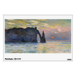 Monet - The Manneport, Cliff at Etretat, Sunset Wall Decal