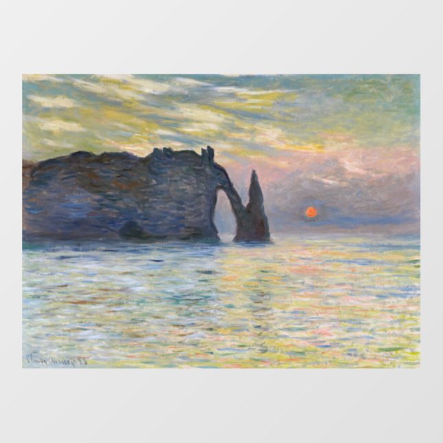 Monet - The Manneport, Cliff at Etretat, Sunset Wall Decal (Front)