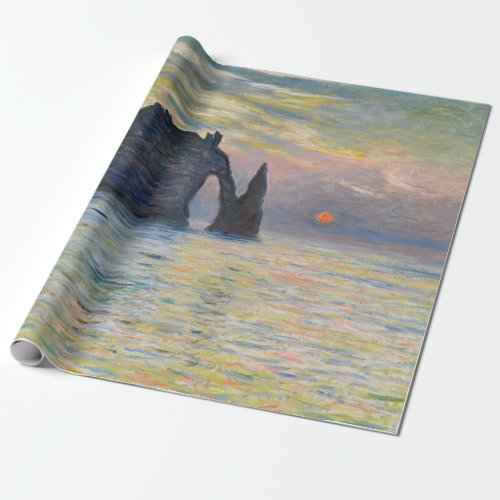 Monet _ The Manneport Cliff at Etretat Sunset Wrapping Paper