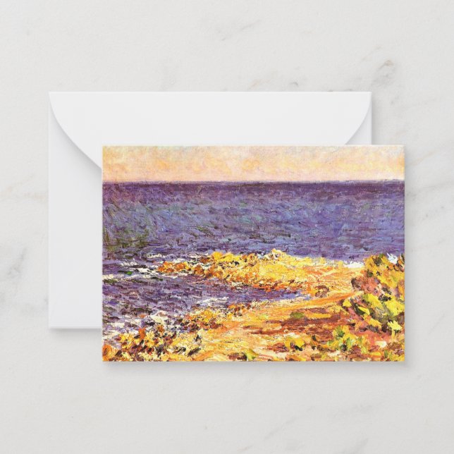 Monet - The Mediterranean at Antibes Note Card (Front)