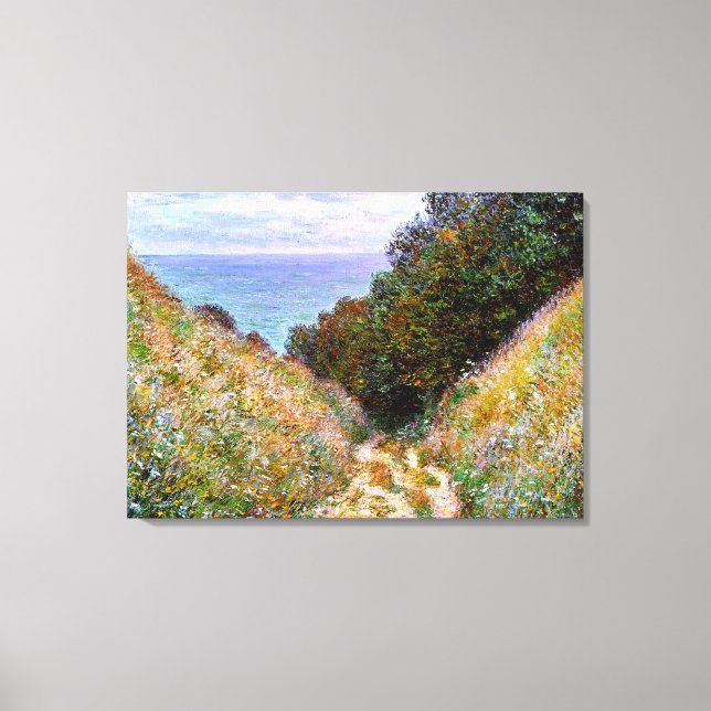 Monet - The Path at La Cavee, Pourville Canvas Print (Front)
