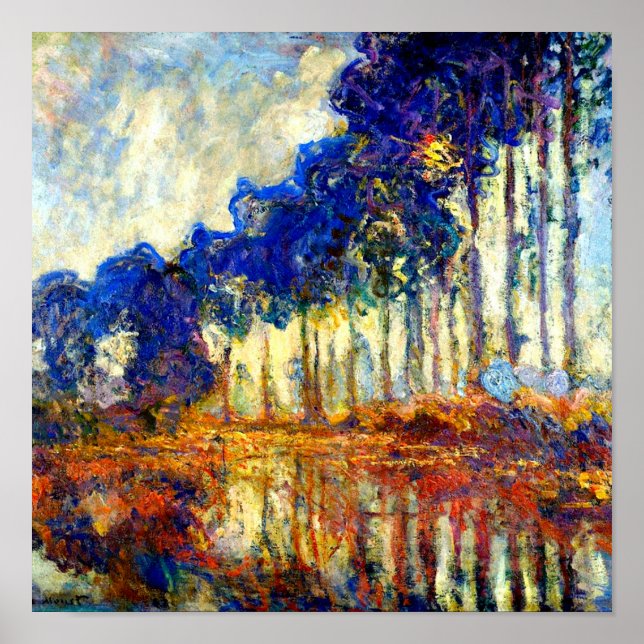 Monet - The Poplars in Autumn Poster (Front)