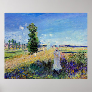 Monet - The Promenade, famous painting, Poster