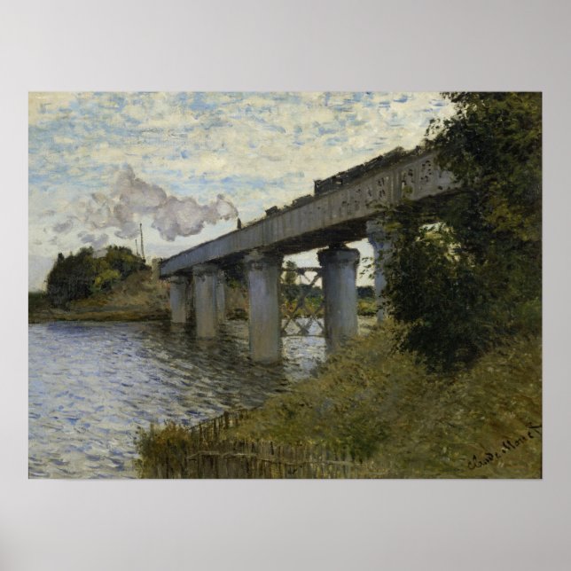 Monet - The Railroad Bridge In Argenteuil Poster (Front)