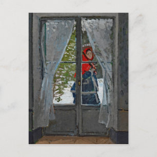 Monet The Red Kerchief Vintage Painting Postcard
