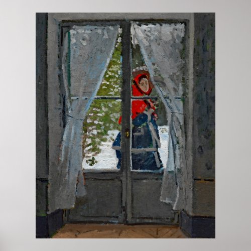 Monet The Red Kerchief Vintage Painting Poster