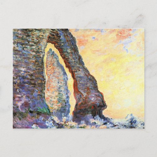 Monet _ The Rock Needle seen through Porte  Postcard