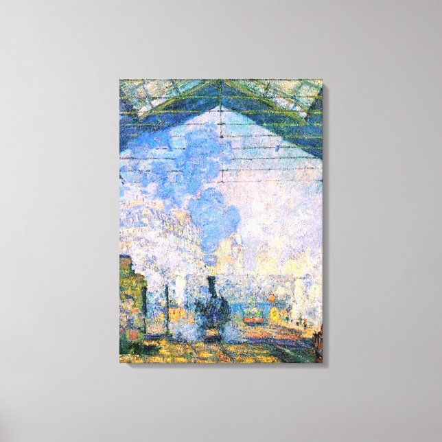 Monet - The Saint-Lazare Station, fine art Canvas Print (Front)