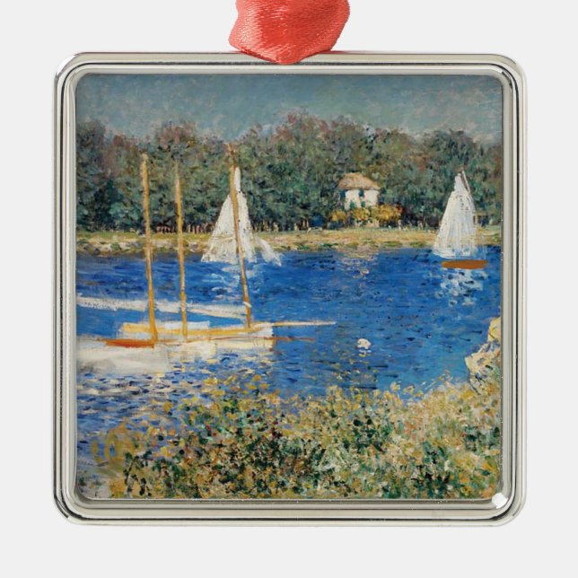 Monet - The Seine at Argenteuil Metal Ornament (Front)