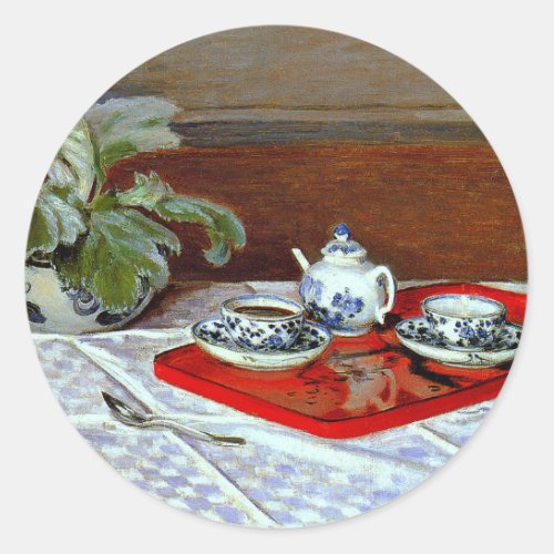 Monet The Tea Set Classic Round Sticker