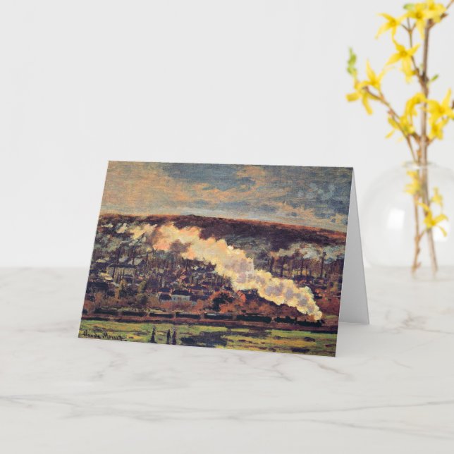 Monet - The Train, 1872, Card (Yellow Flower)